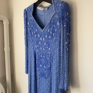 Stunning 100% silk, beaded gown